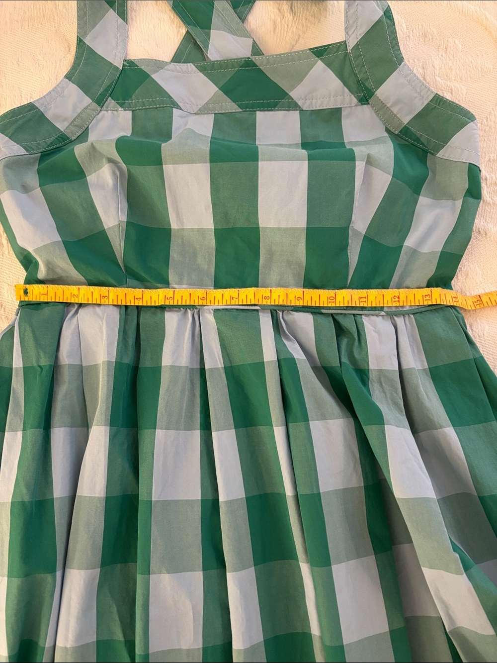 J.Crew Green and Light Blue Gingham Sundress - Picture 3 of 6